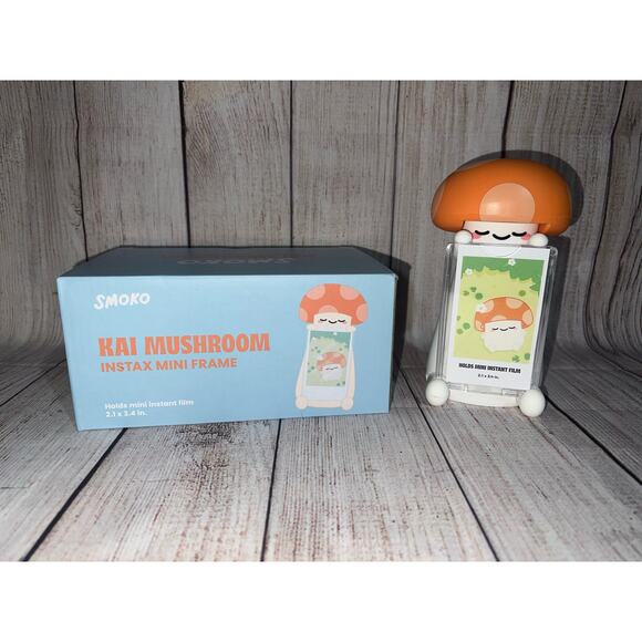 HTF Smoko 4” Mushroom Urban Outfitter Instax Mini Photo Picture Frame KAI Cute! - Picture 1 of 7